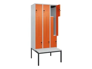 Z-garderobekast,HxBxD 2120x900x815mm,6vak,vak B 300mm,draaigrendel - 2