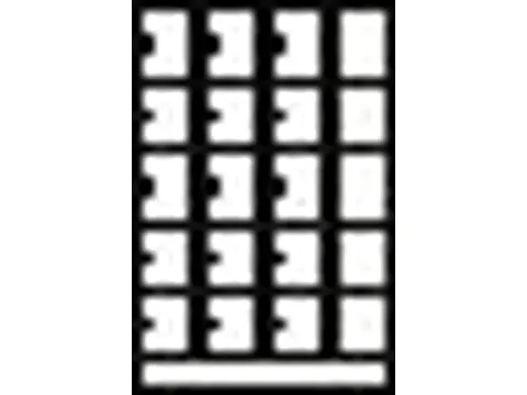 lockerkast,HxBxD 1850x1600x500mm,4x5vakken,RAL7035,front RAL6011