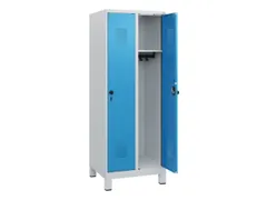 schoollocker,HxBxD 1630x600x500mm,2vak,vak B 300mm,draaigrendel,voeten