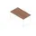 bureau,HxBxD 730x1400x800mm,blad canaletto-hout,sledeframe wit