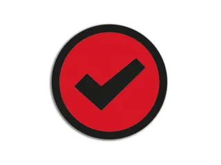 Impressiemagneetfolie Check Rood Ø50mm x 0,85mm - 2