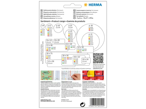 HERMA 2452 Universele etiketten 25x40mm Rood 512 stuks