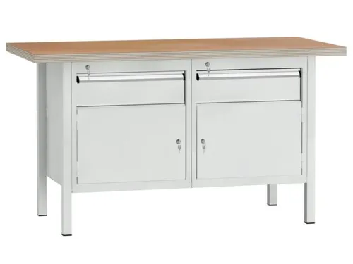 werkbank,HxBxD 840x1500x700mm,onderstel RAL5010,fronten RAL5010