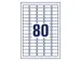 Etiquette ILC Avery 35,6x16,9mm blanche NP 25 feuilles 80 etiquettes p