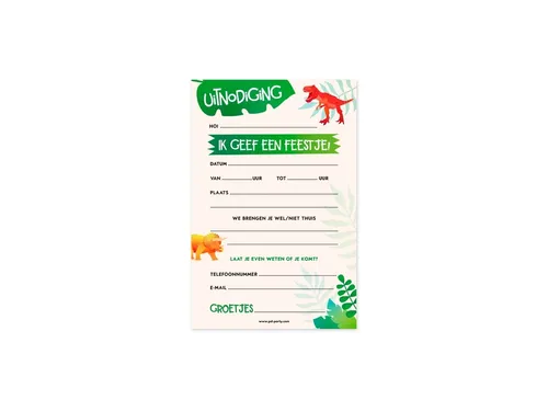 Uitnodigingskaarten Dino