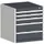 ladekast HxBxD 700x650x525mm 5laden romp RAL7035 front RAL7016