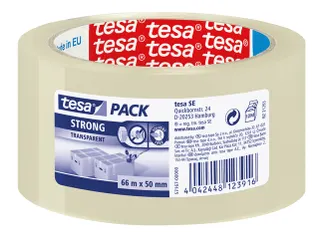 Verpakkingstape Tesapack Strong PP 50mmx66m Low Noise Transparant - 1