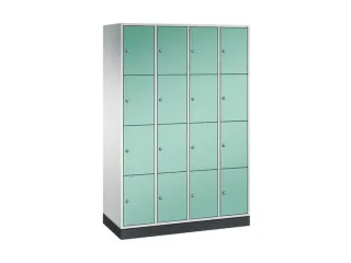 lockerkast,RAL 7035/RAL 7021,HxBxD 1950x1220x500mm,4x4vakken,cil.-slot - 2