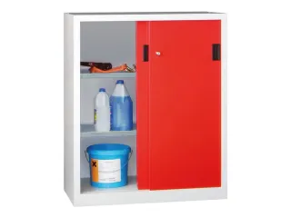 schuifdeurkast,HxBxD 1200x1000x600mm,RAL7035,front RAL3000 - 2