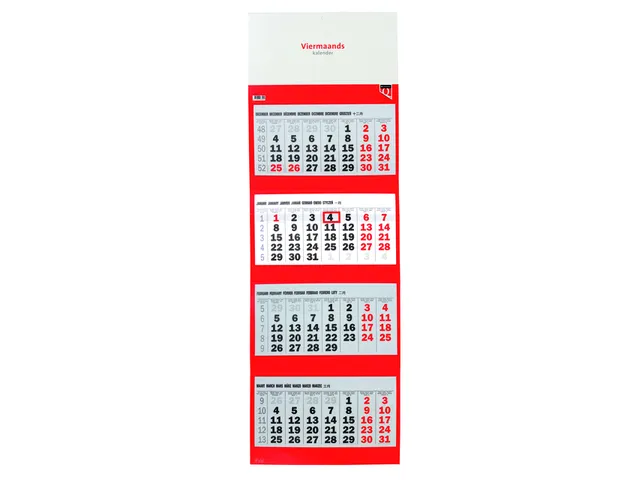 Calendrier 4 mois 2027 Quantore