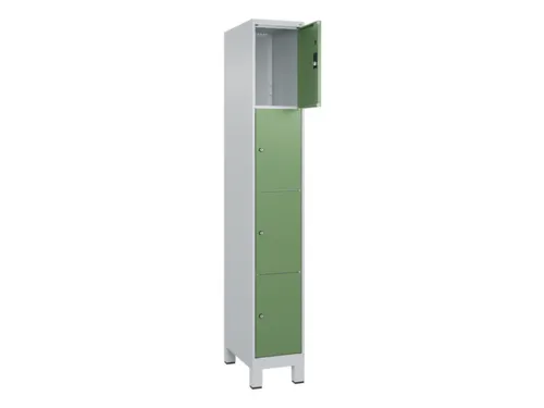 lockerkast,HxBxD 1950x300x500mm,1x4vakken,vak B 300mm,cil.-slot,voeten