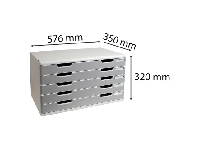 Module de classement Modulo Office 5 tiroirs A3 - Granit