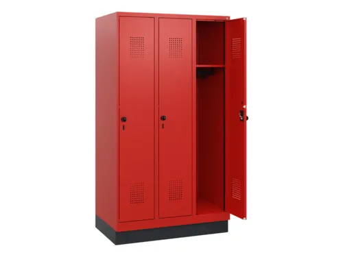 schoollocker,HxBxD 1630x900x500mm,3vak,vak B 300mm,draaigrendel,sokkel