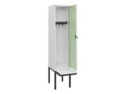 locker met bank,HxBxD 1950x400x815mm,1vak,vak B 400mm,draaigrendel