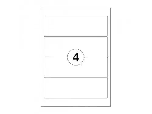 Rillprint Etiket 192x62mm 4 op een vel 1000 Vel