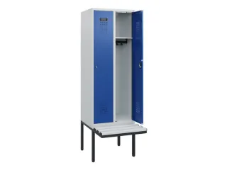 locker met bank,HxBxD 1950x600x815mm,2vak,vak B 300mm,cilinderslot - 1