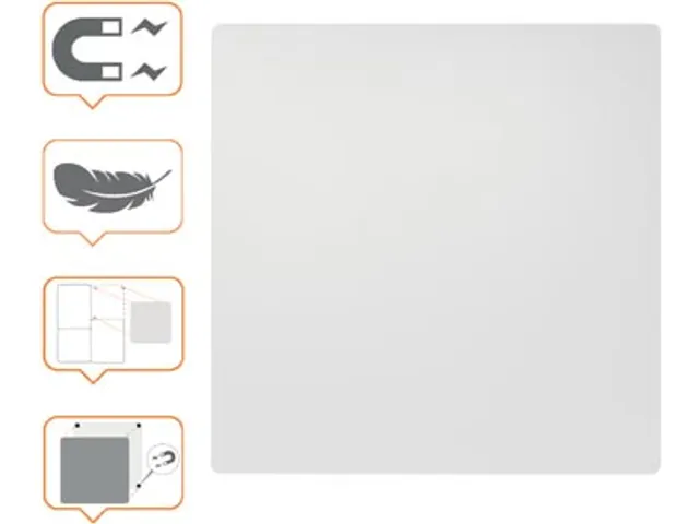 Frameloos Modulair Whiteboard Staal Magnetisch 45x45cm