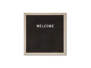 Letterbord Zwart 30x30cm licht houten frame - 2
