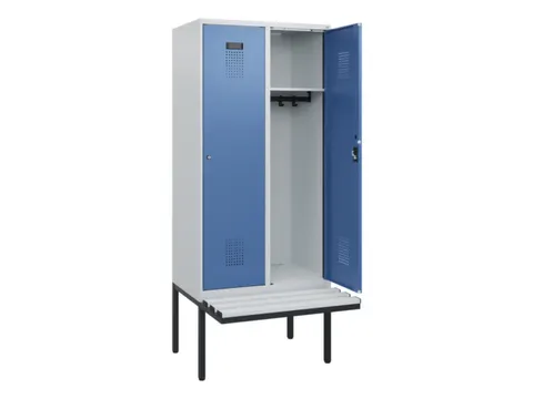 locker met bank,HxBxD 1950x800x815mm,2vak,vak B 400mm,cilinderslot