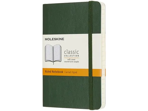 Notitieboek Moleskine pocket 90x140mm lijn soft cover myrtle green