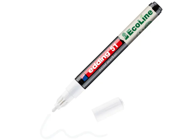 Marqueur peinture edding 51 EcoLine à base d'eau 1-2mm blanc