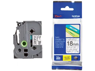 Labeltape Brother P-touch TZe-141 standaard 18mm zwart op transparant - 1