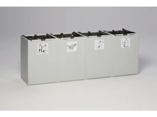 Caisson de tri sélectif module quadruple HxlxP 570x1410x405mm 60L