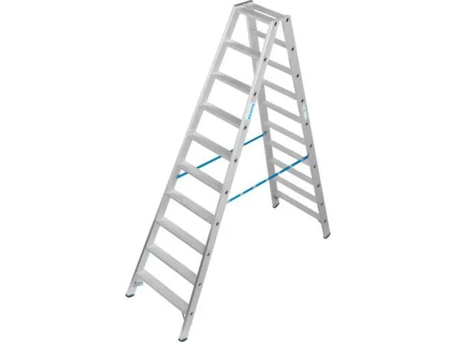 dubbele ladder,beide zijden,2x10treden m. R13-laag,treden met profiel