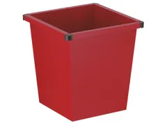 Vierkant tapse papierbak 27 Liter Rood