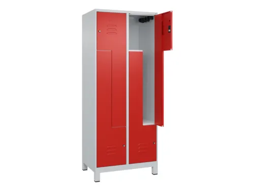 Z-garderobekast,HxBxD 1950x800x500mm,vak B 200/400mm,cil.-slot,voeten