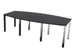 Table de conférence forme de fût 740x2400x1200mm 4 pieds CC-noir
