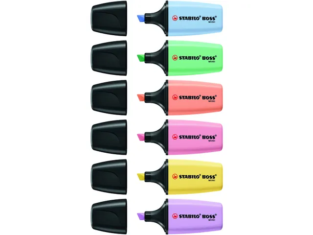 Surligneur STABILO BOSS Mini Pastel assorti 6 pièces
