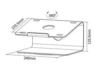 Laptopstandaard NSLS050 Draaibaar Zilver - 4