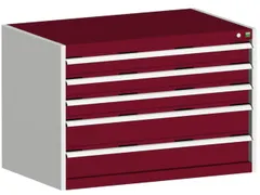 ladekast HxBxD 700x1050x750mm 5laden romp RAL7035 front RAL3004