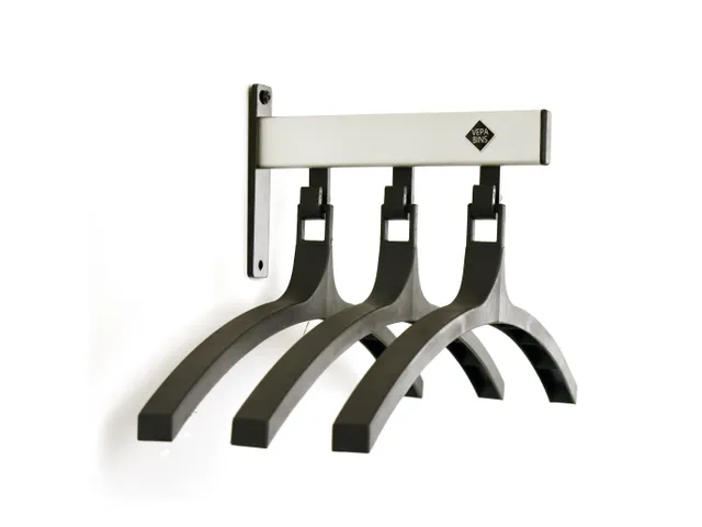 Pro-line Wandgarderobe 3 hangers zwart grijs