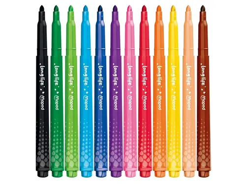 Viltstift Maped Color'Peps Long Life 2.0 set à 12 stuks assorti