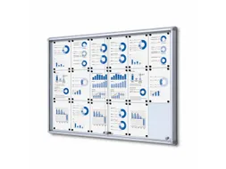 Vitrinekast Mededelingenbord 18x A4 met schuifdeuren