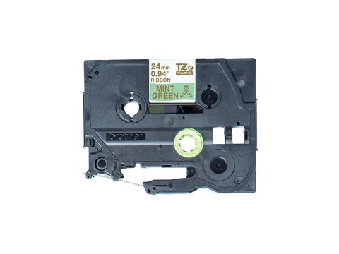Brother TZe-RM54 stoflint goud op mintgroen - breedte 24 mm, lengte 4