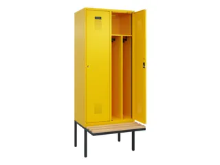 locker met bank,voor scheiding van kleding,HxBxD 2120x800x815mm,2vak - 1