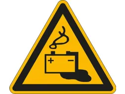 Waarschuwingsbord,Waarschuwing: Gevaren Door Batterijen,Sticker,Folie