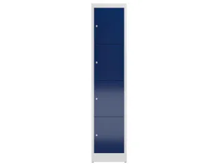 Lockerkast 1800x415x500mm 1x4 vakken cilinderslot, sokkel, RAL5010 - 2