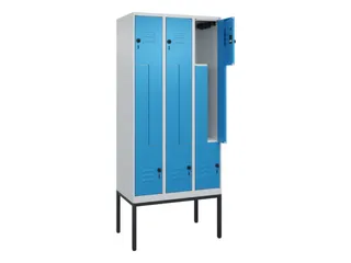 Z-garderobekast,HxBxD 2120x900x500mm,vak B 150/300mm,draaigrendel - 2