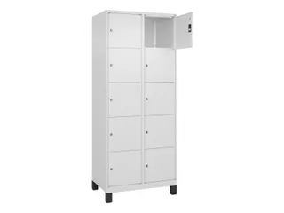 lockerkast,HxBxD 1950x800x500mm,2x5vakken,vak B 400mm,cil.-slot,voeten - 1