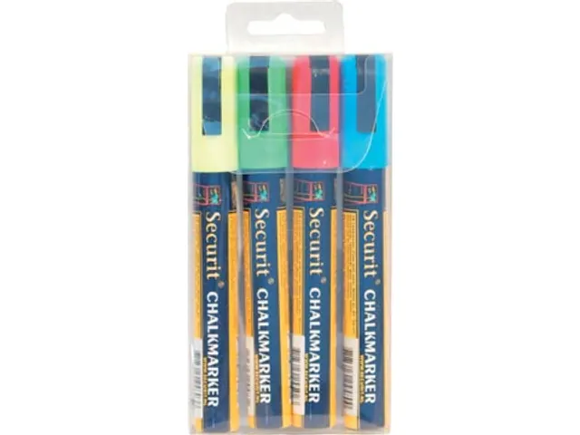 Securit Krijtmarker Medium, Etui Met 4 Stuks Assorti Kleuren