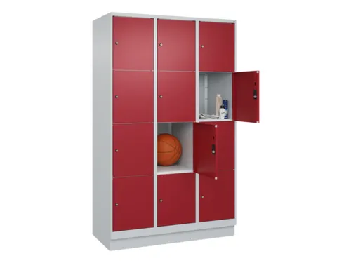 lockerkast,HxBxD 1950x1200x500mm,3x4vakken,vak B 400mm,cil.-slot