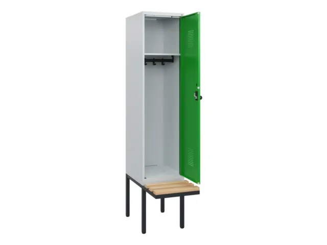 locker met bank,HxBxD 1950x400x815mm,1vak,vak B 400mm,draaigrendel