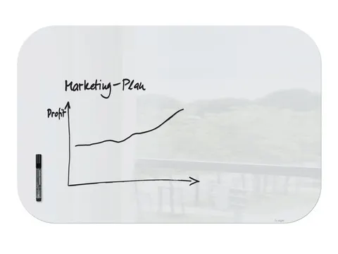 Glasmagneetbord Artverum wit 1000x650x10mm incl. bordmarker zwart