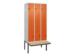 Z-garderobekast,HxBxD 2120x900x815mm,6vak,vak B 300mm,draaigrendel