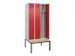 locker met bank,voor scheiding van kleding,HxBxD 2120x900x815mm,3vak