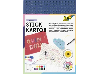 Borduurkaarten Folia 17.5 x 24.5cm 300gr 10 vel assorti - 2